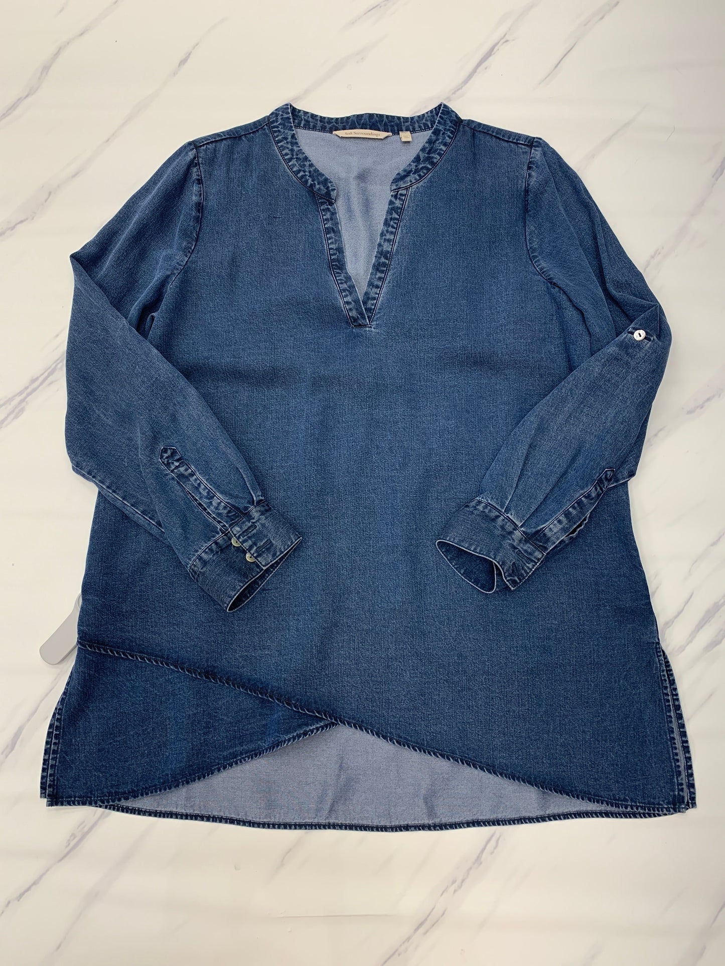 Blue Top Long Sleeve Soft Surroundings, Size S