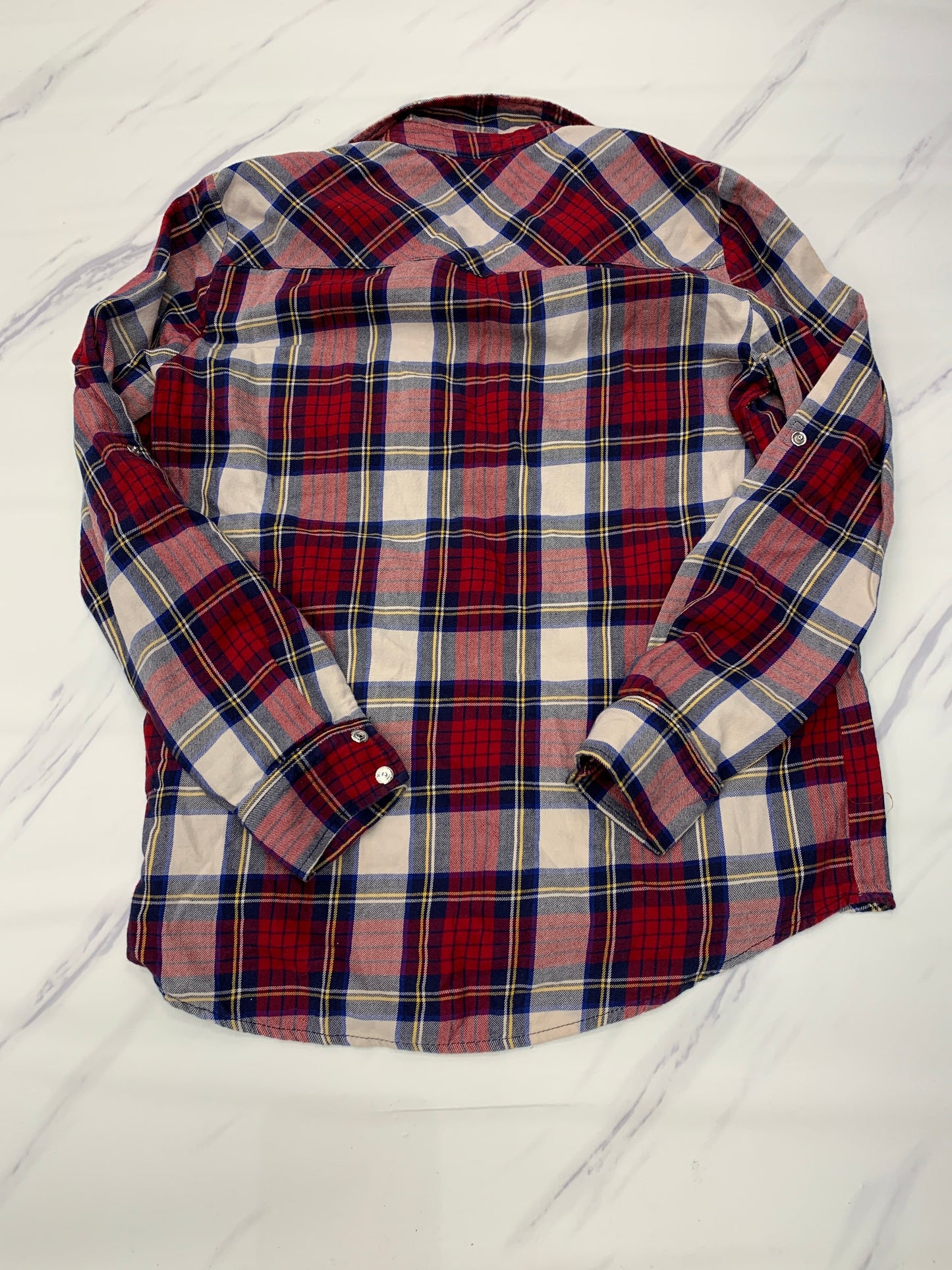 Plaid Pattern Top Long Sleeve Zara, Size S