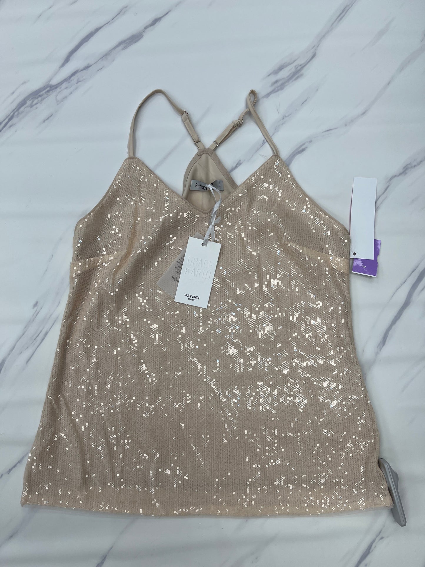 Beige Top Sleeveless Grace Karin, Size S