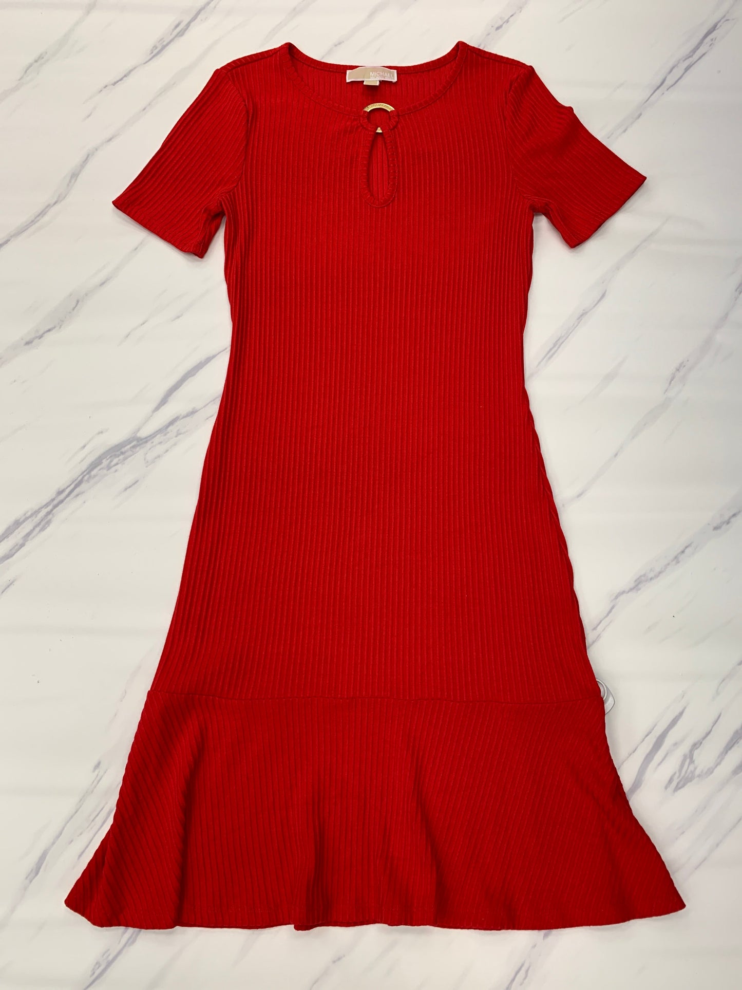Red Dress Casual Midi Michael By Michael Kors, Size M