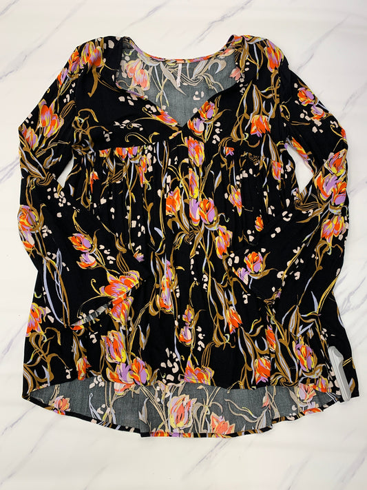 Floral Print Top Long Sleeve Free People, Size Xs
