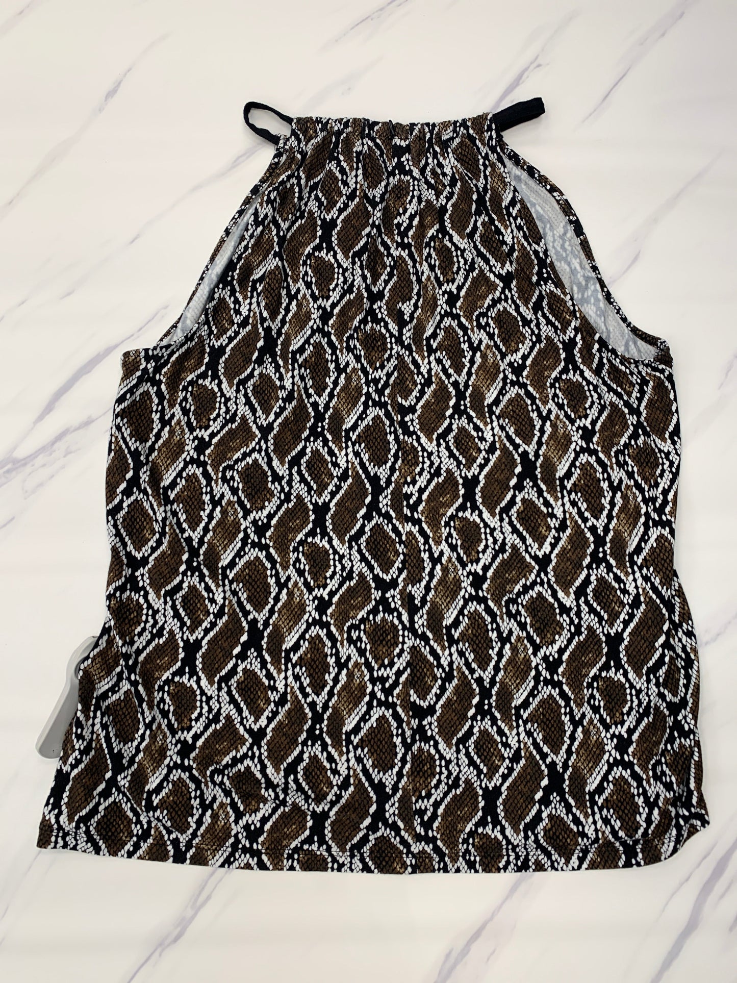 Snakeskin Print Top Sleeveless Michael By Michael Kors, Size Xl