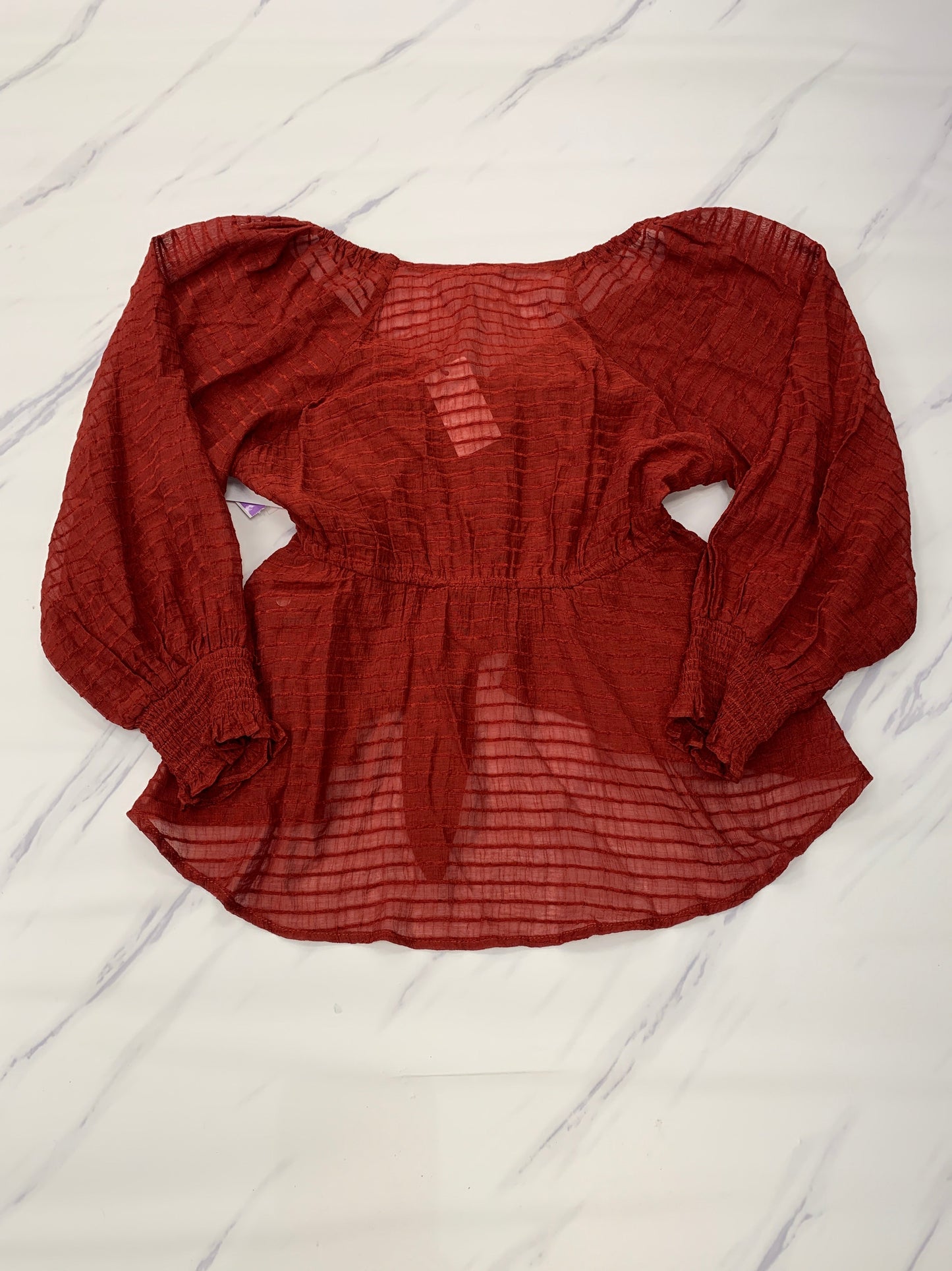 Red Top Long Sleeve Anthropologie, Size S