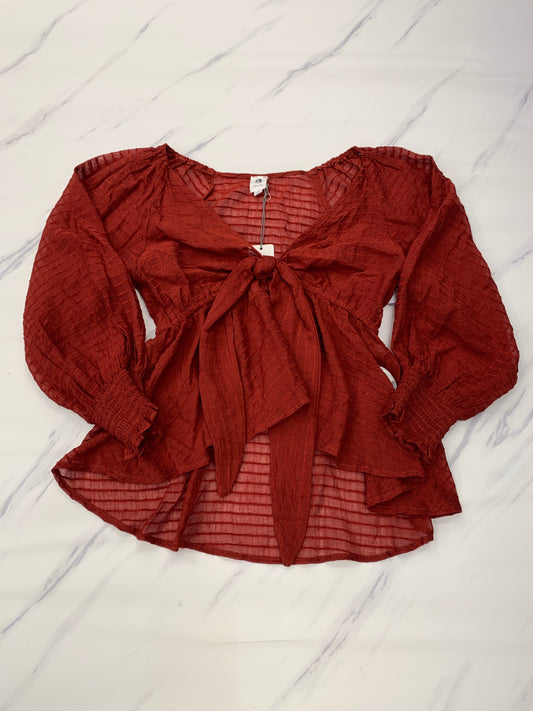 Red Top Long Sleeve Anthropologie, Size S