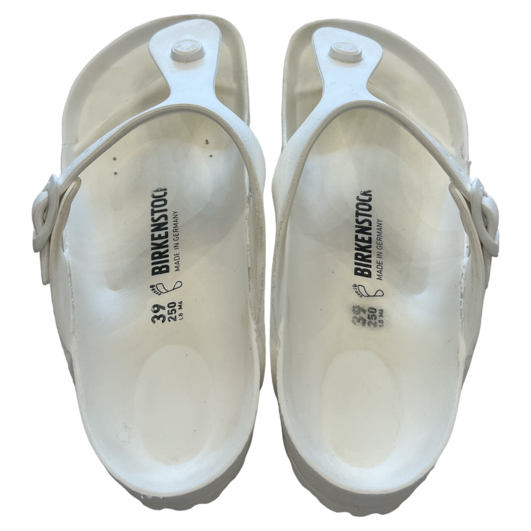 White Sandals Designer Birkenstock, Size 8