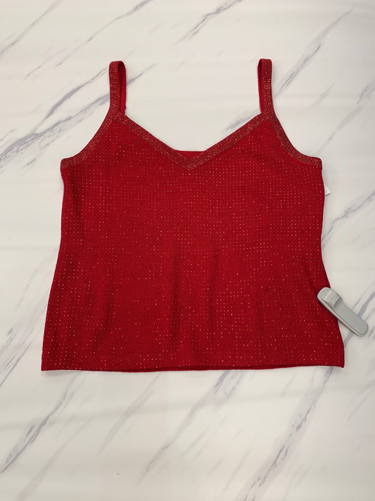 Red Top Sleeveless Designer St John Collection, Size M