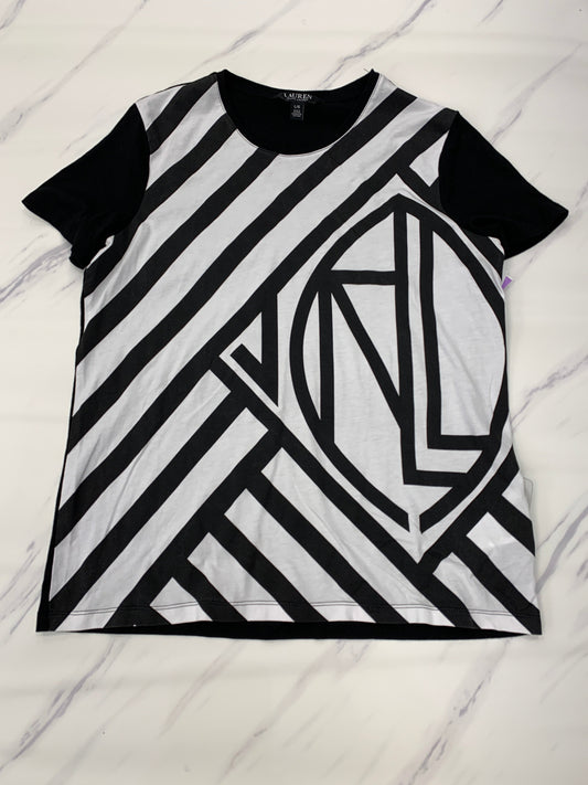 Black & White Top Short Sleeve Basic Ralph Lauren Black Label, Size L