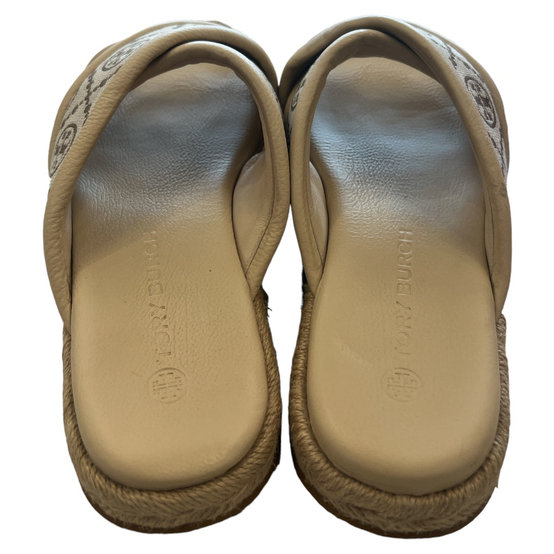 Beige Sandals Designer Tory Burch, Size 7.5