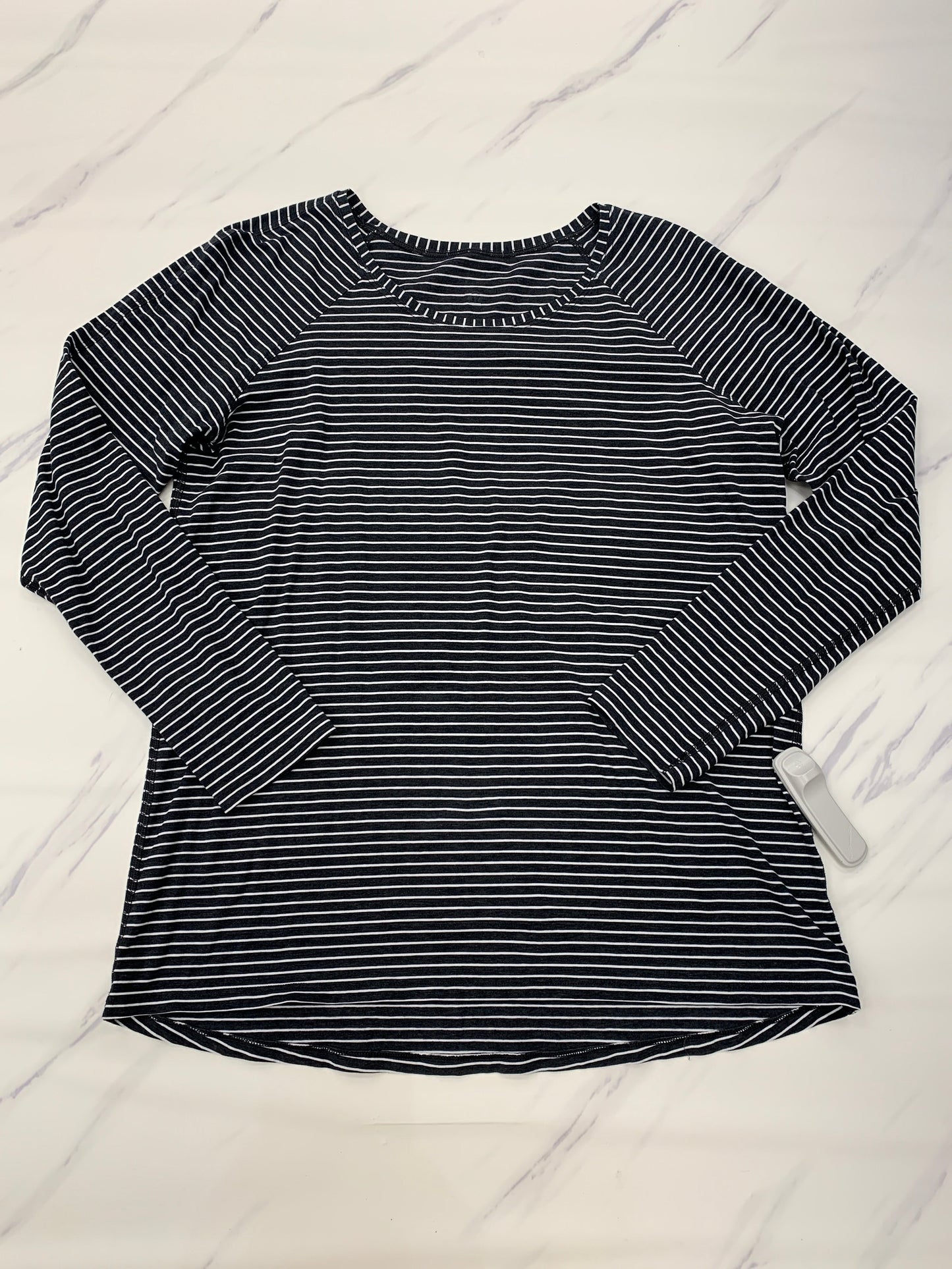 Striped Pattern Athletic Top Long Sleeve Collar Lululemon, Size 10