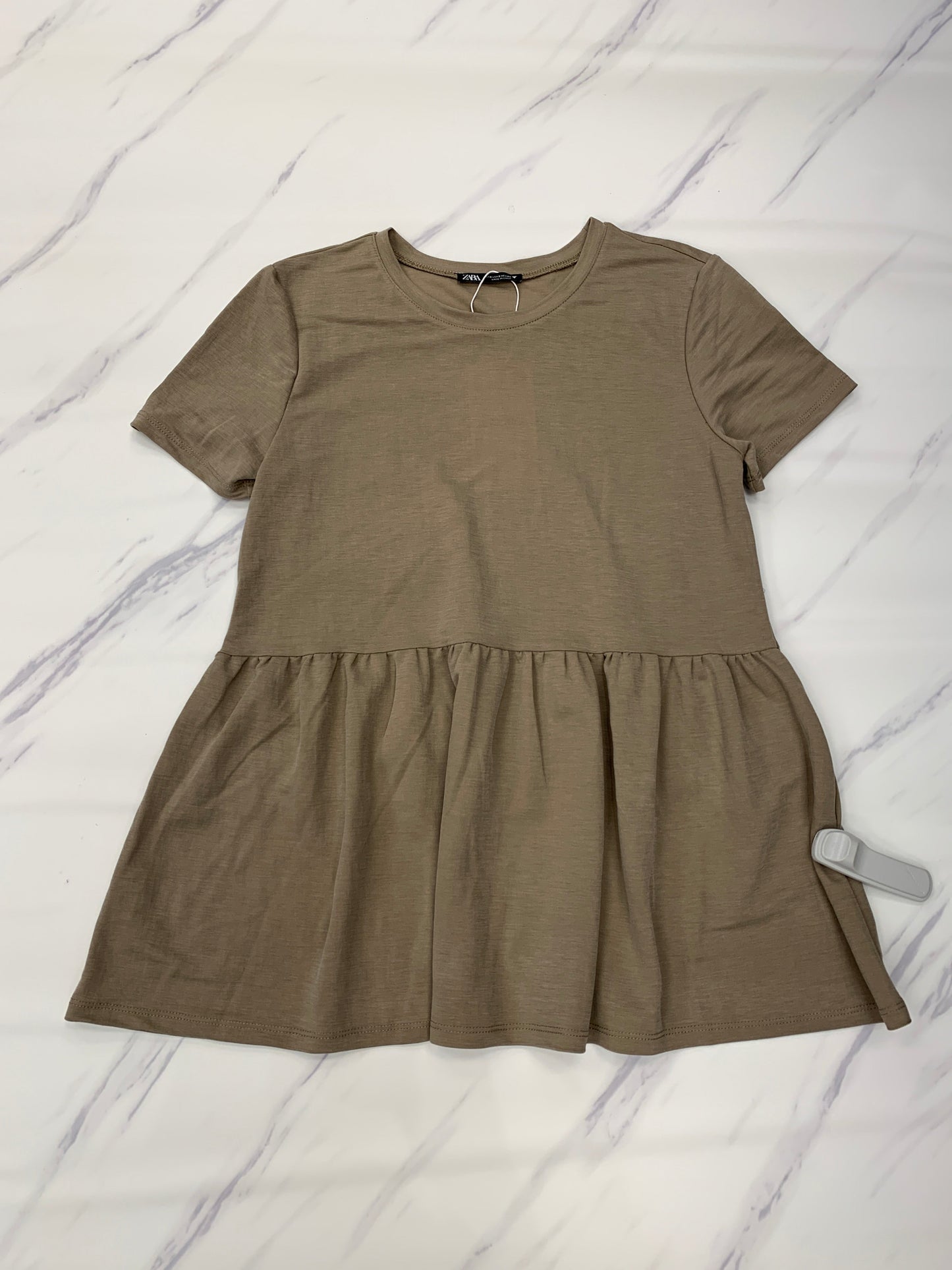 Brown Top Short Sleeve Zara, Size S