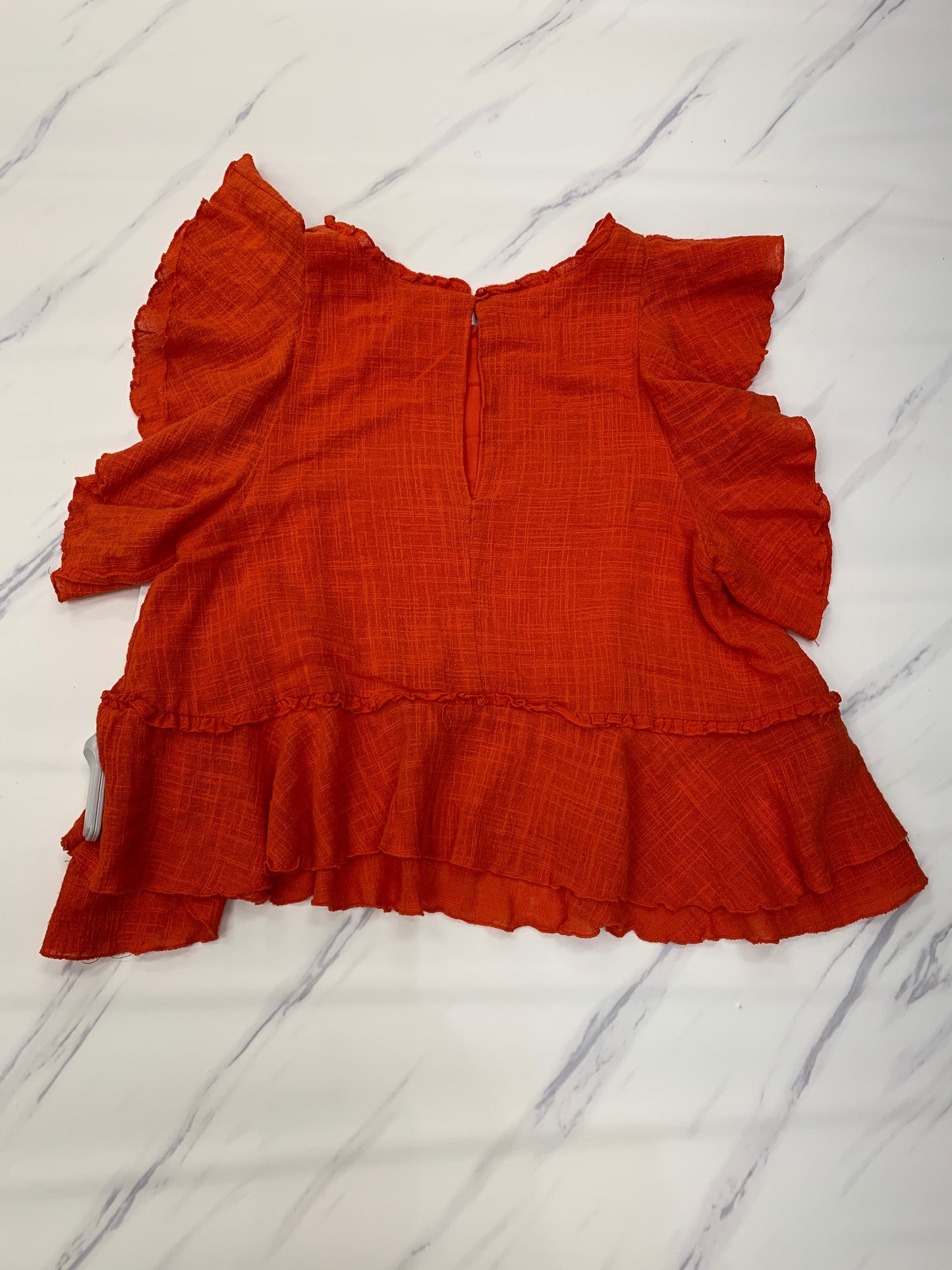 Orange Top Short Sleeve Designer Maeve, Size M