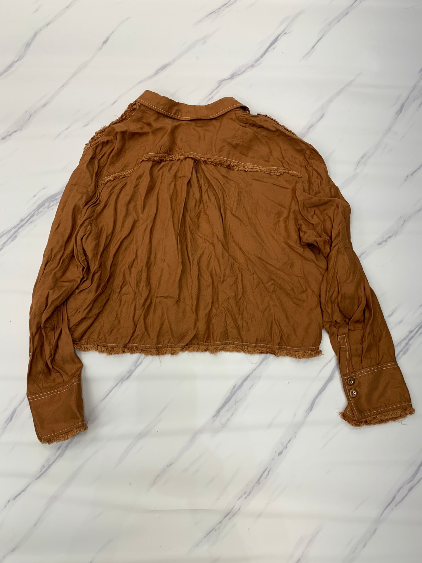 Brown Top Long Sleeve Anthropologie, Size L