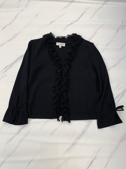 Black Sweater Cardigan Designer St John Collection, Size 10