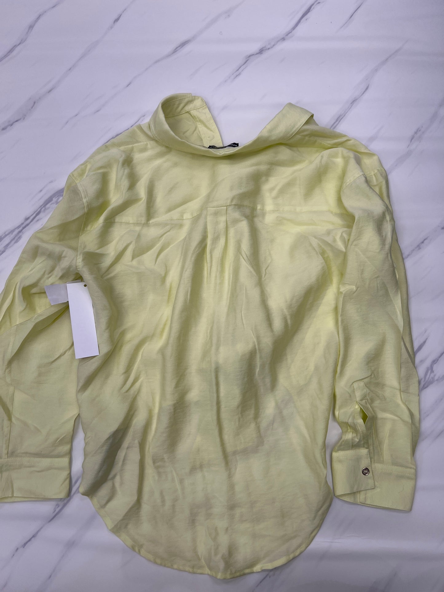 Yellow Top Long Sleeve Designer Karl Lagerfeld, Size S