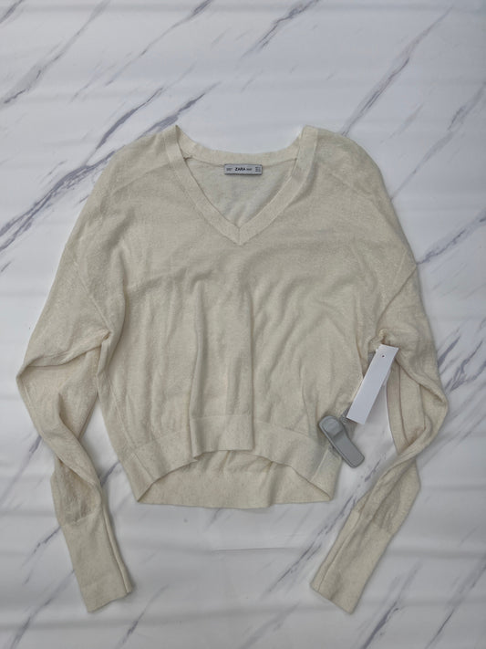 Cream Top Long Sleeve Zara, Size M