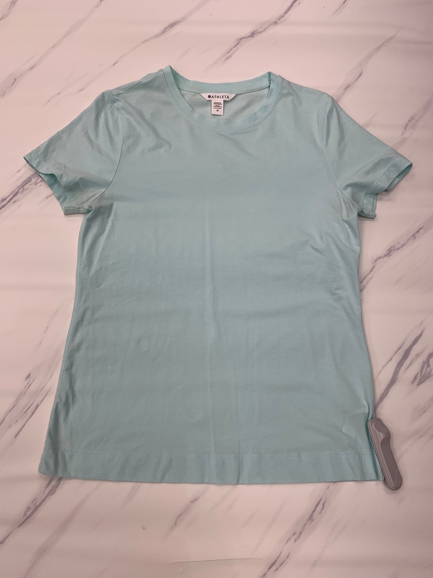 Blue Athletic Top Short Sleeve Athleta, Size M