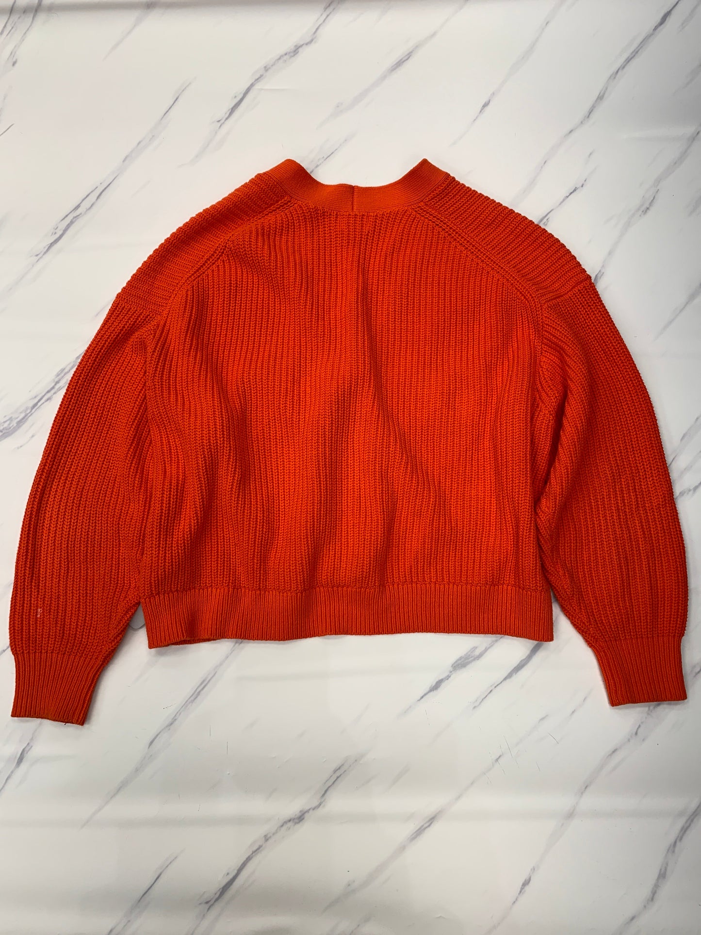 Sweater Cardigan By H&m In Orange, Size: Xxl