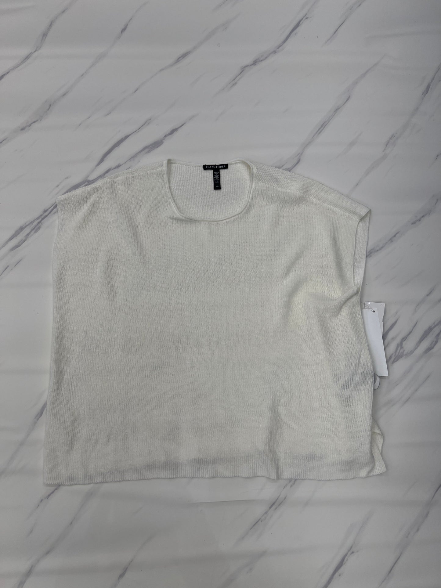 Sweater Short Sleeve By Eileen Fisher In White, Size: L