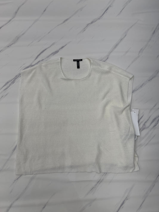 Sweater Short Sleeve By Eileen Fisher In White, Size: L