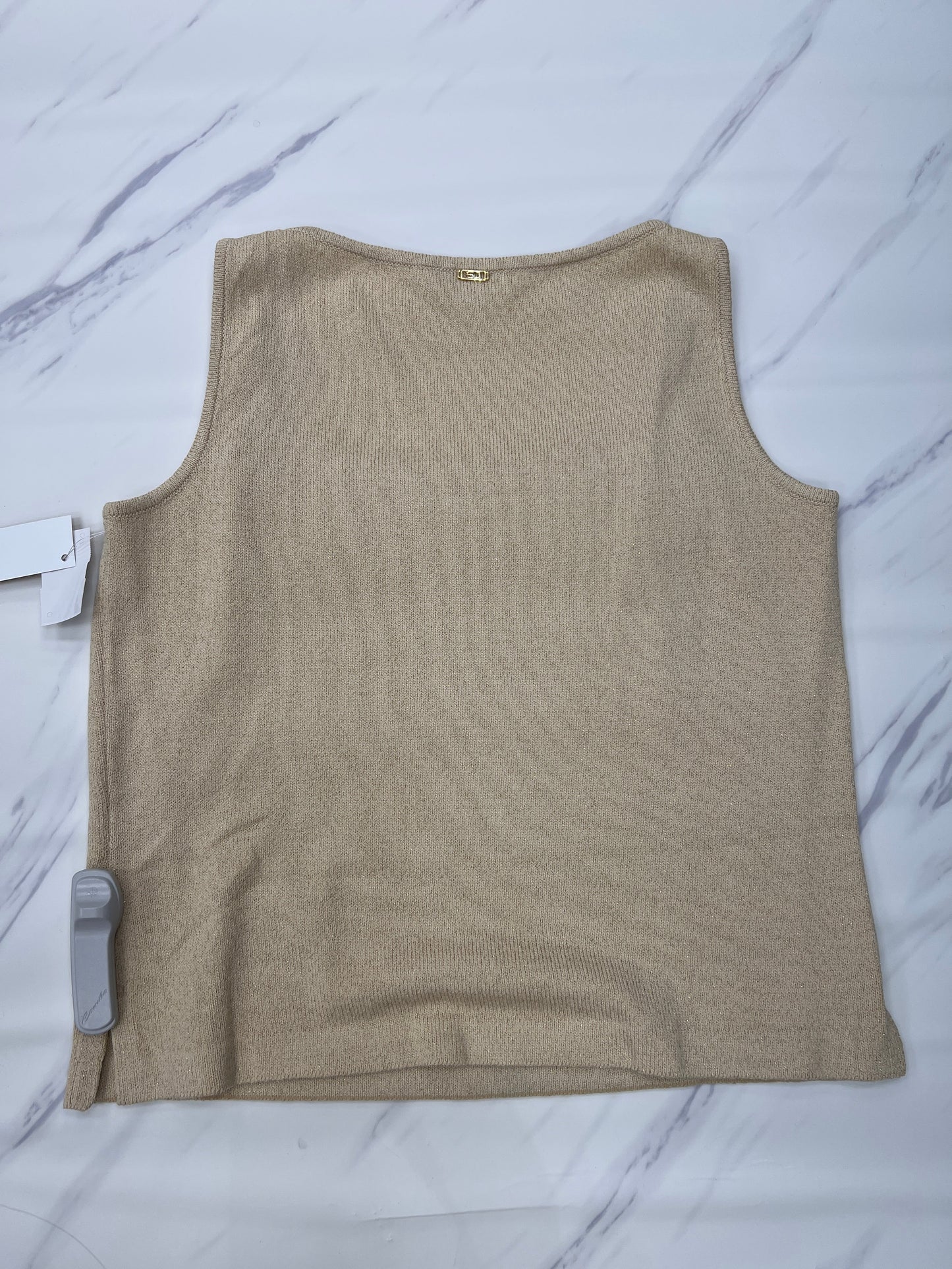 Top Sleeveless Designer By St John Collection In Gold, Size: M