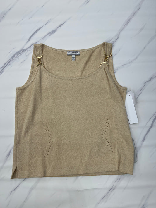 Top Sleeveless Designer By St John Collection In Gold, Size: M