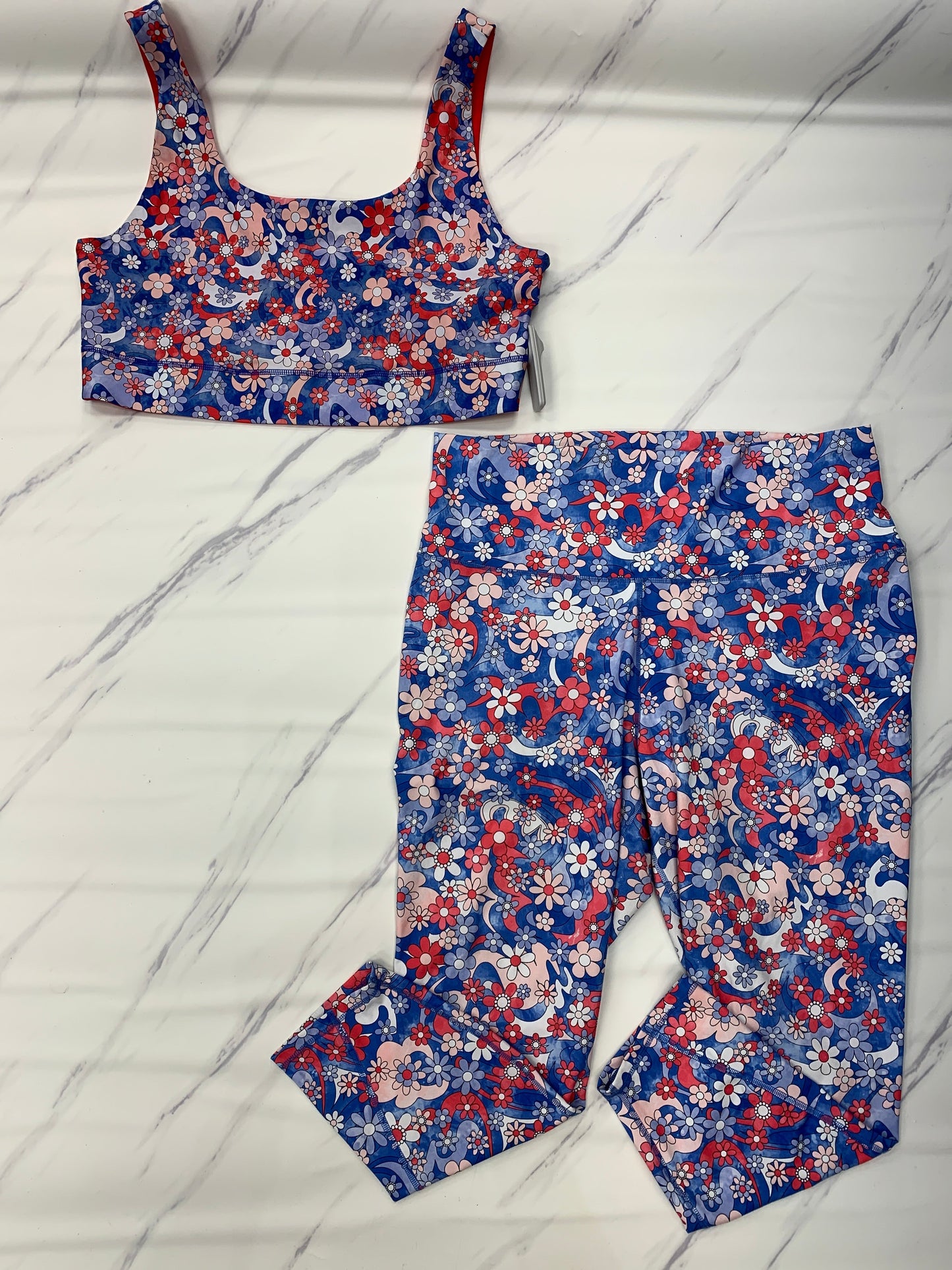 Athletic Pants 2pc By Fabletics In Floral Print, Size: 3x