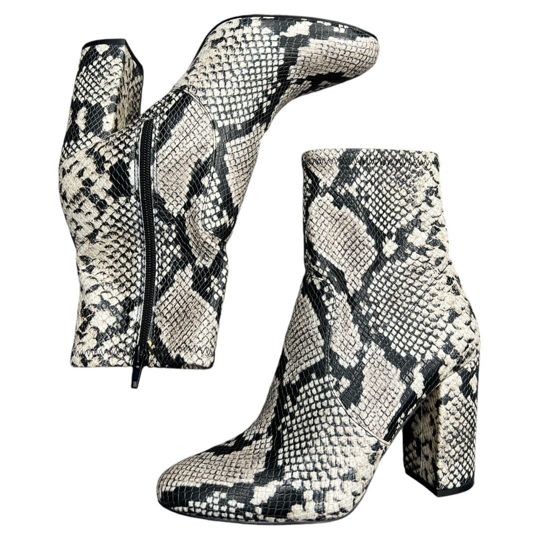 Boots Ankle Heels By Aldo In Snakeskin Print, Size: 8.5