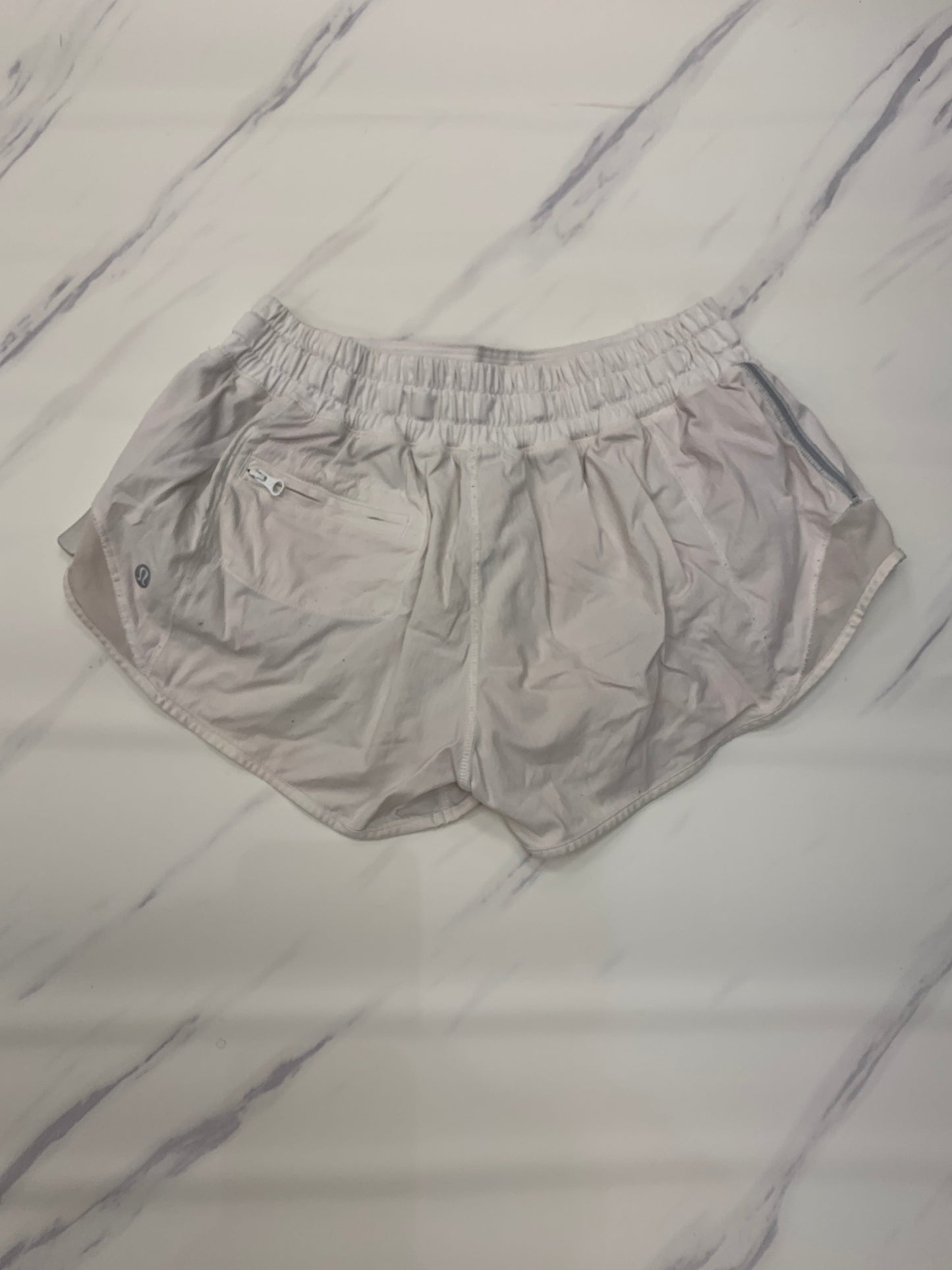 Athletic Shorts By Lululemon In White, Size: 4