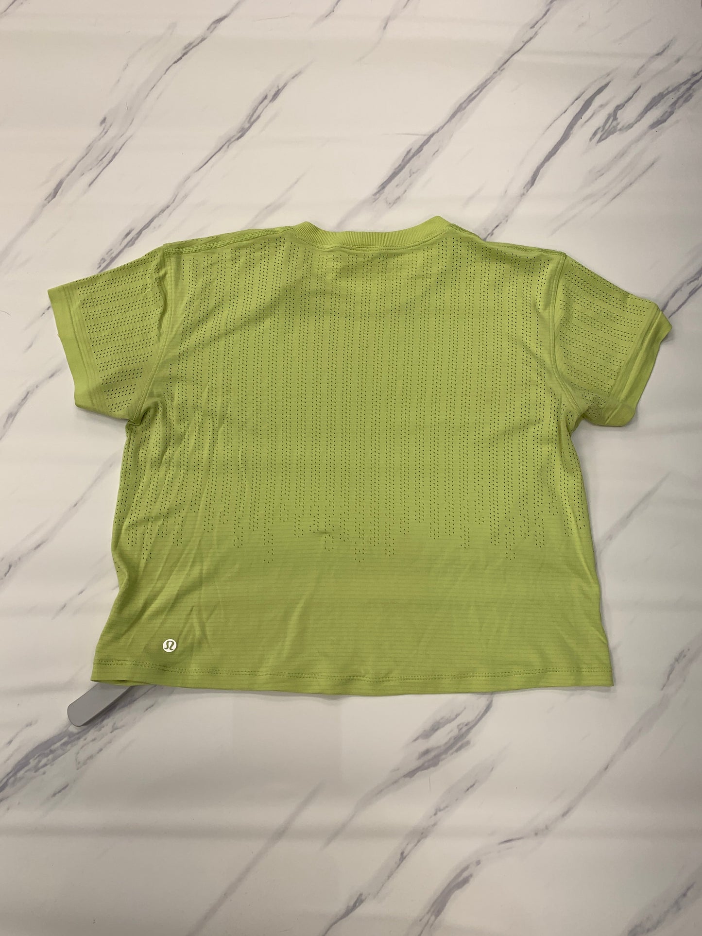 Athletic Top Short Sleeve By Lululemon In Green, Size: 8