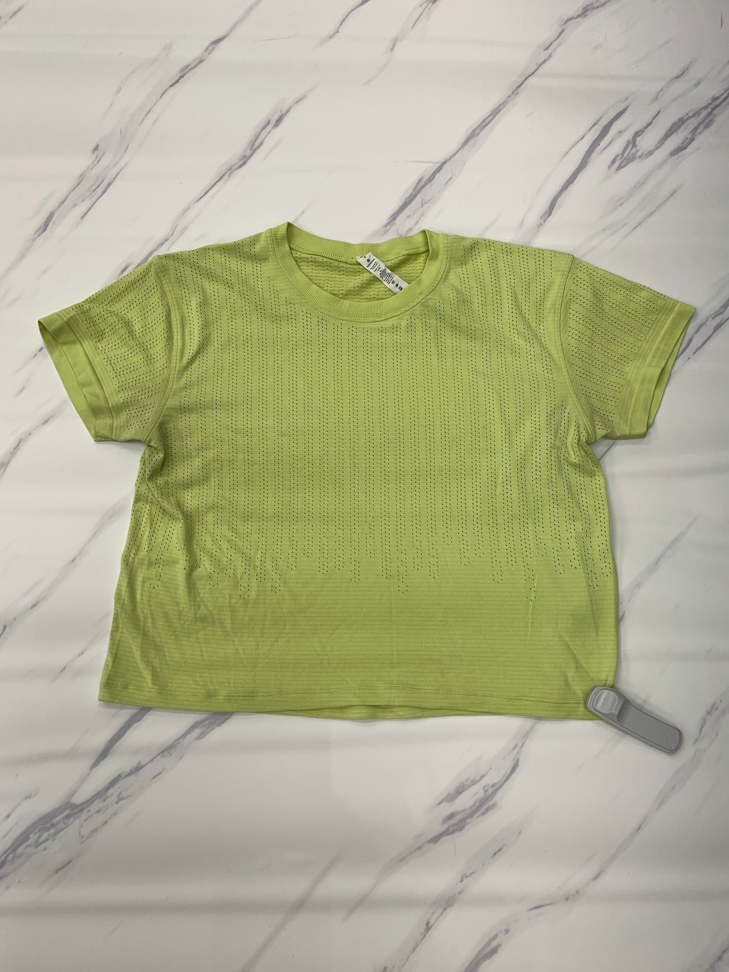 Athletic Top Short Sleeve By Lululemon In Green, Size: 8