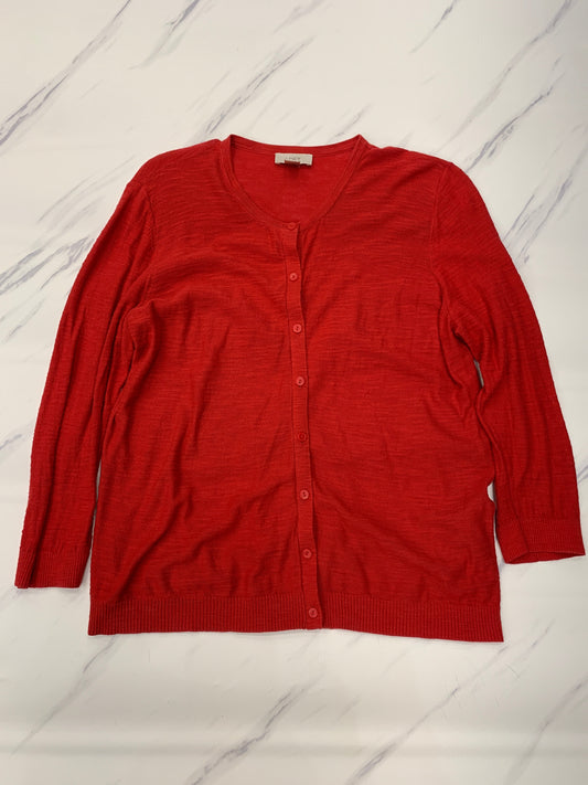 Sweater Cardigan By Loft In Red, Size: Xl