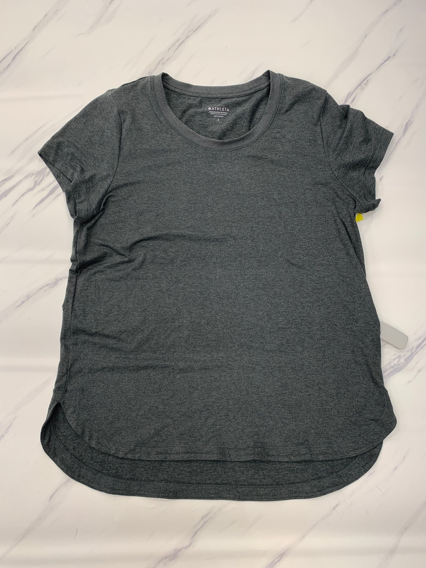 Athletic Top Short Sleeve By Athleta In Grey, Size: L