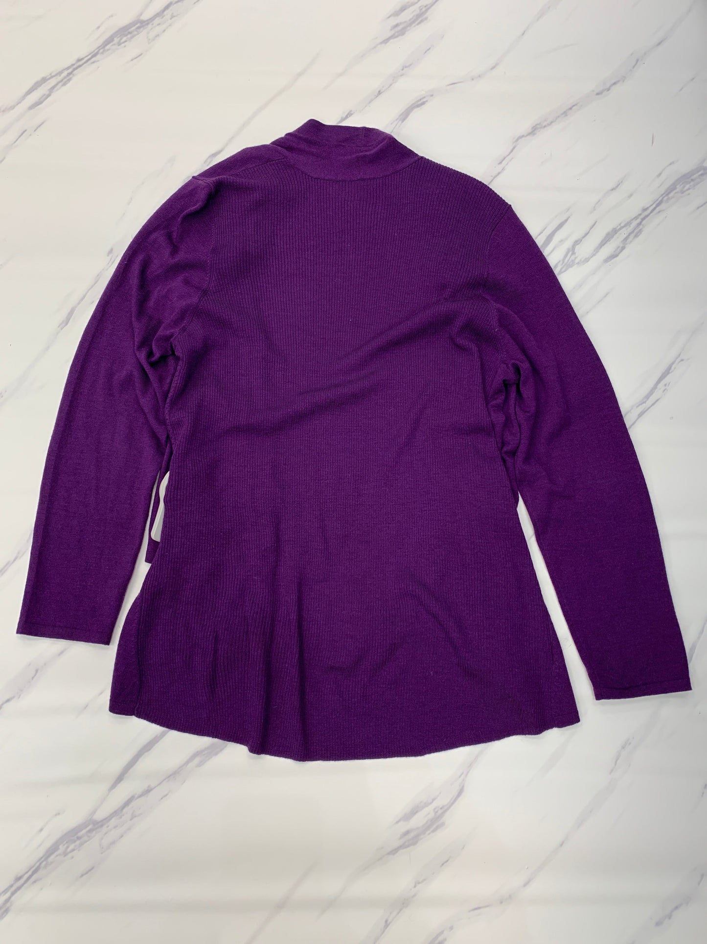 Sweater Cardigan By Eileen Fisher In Purple, Size: Xl