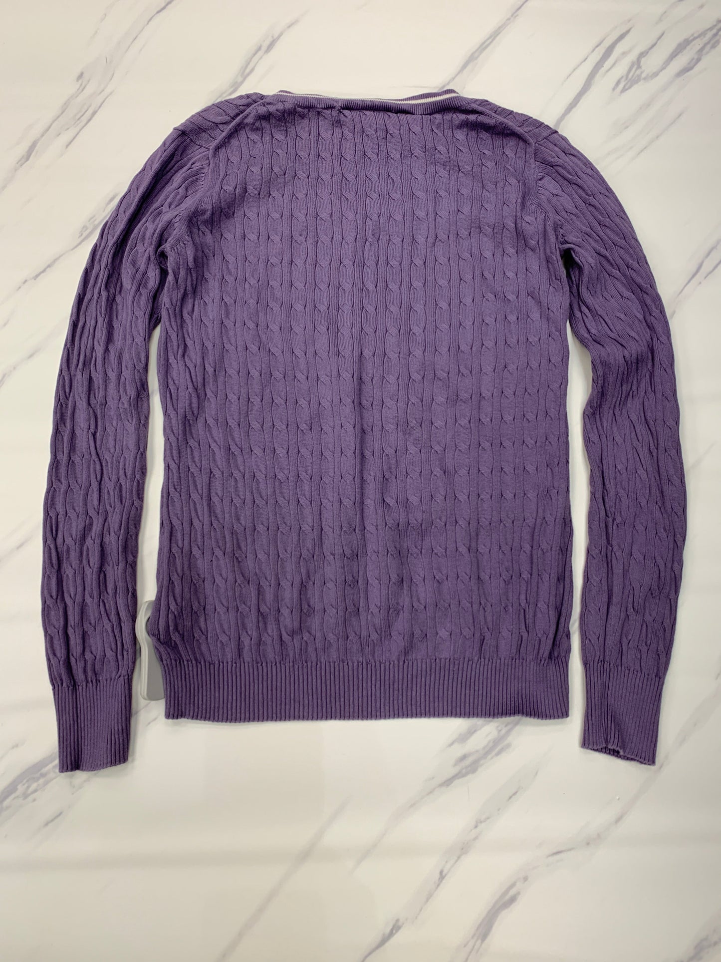 Sweater Designer By Lacoste In Purple, Size: L