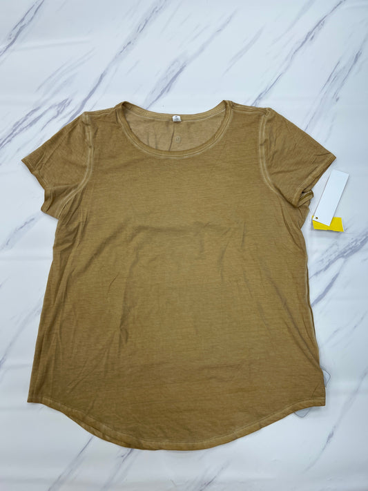 Athletic Top Short Sleeve By Lululemon In Yellow, Size: 12