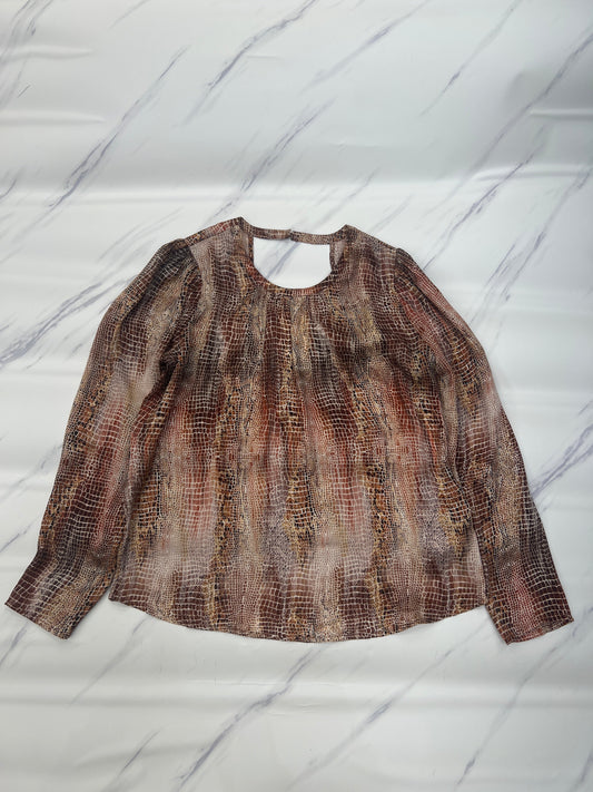 Top Long Sleeve By Allison Joy In Brown, Size: M