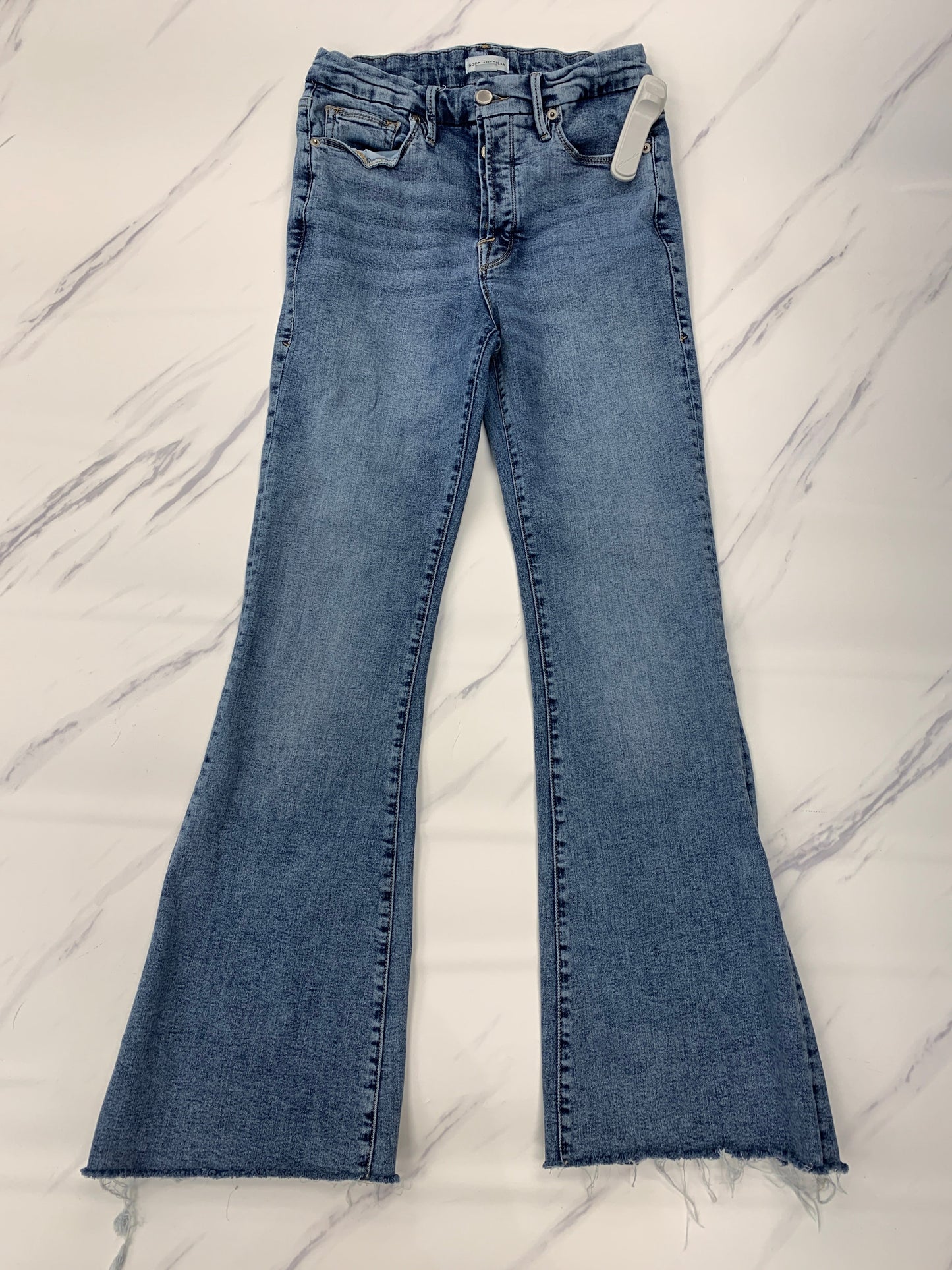 Jeans Flared By Good American In Blue, Size: 6