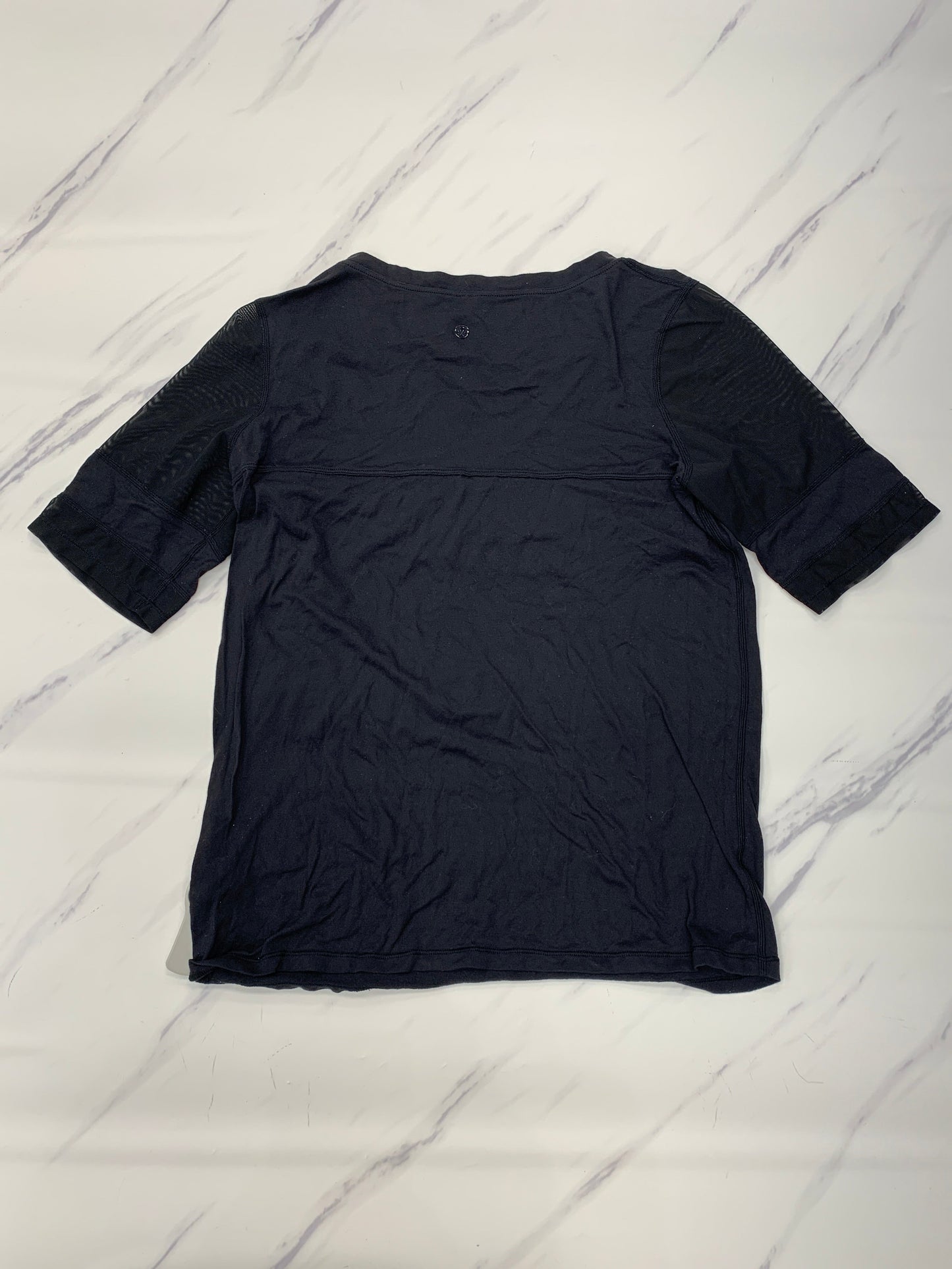 Athletic Top Short Sleeve By Lululemon In Black, Size: 6