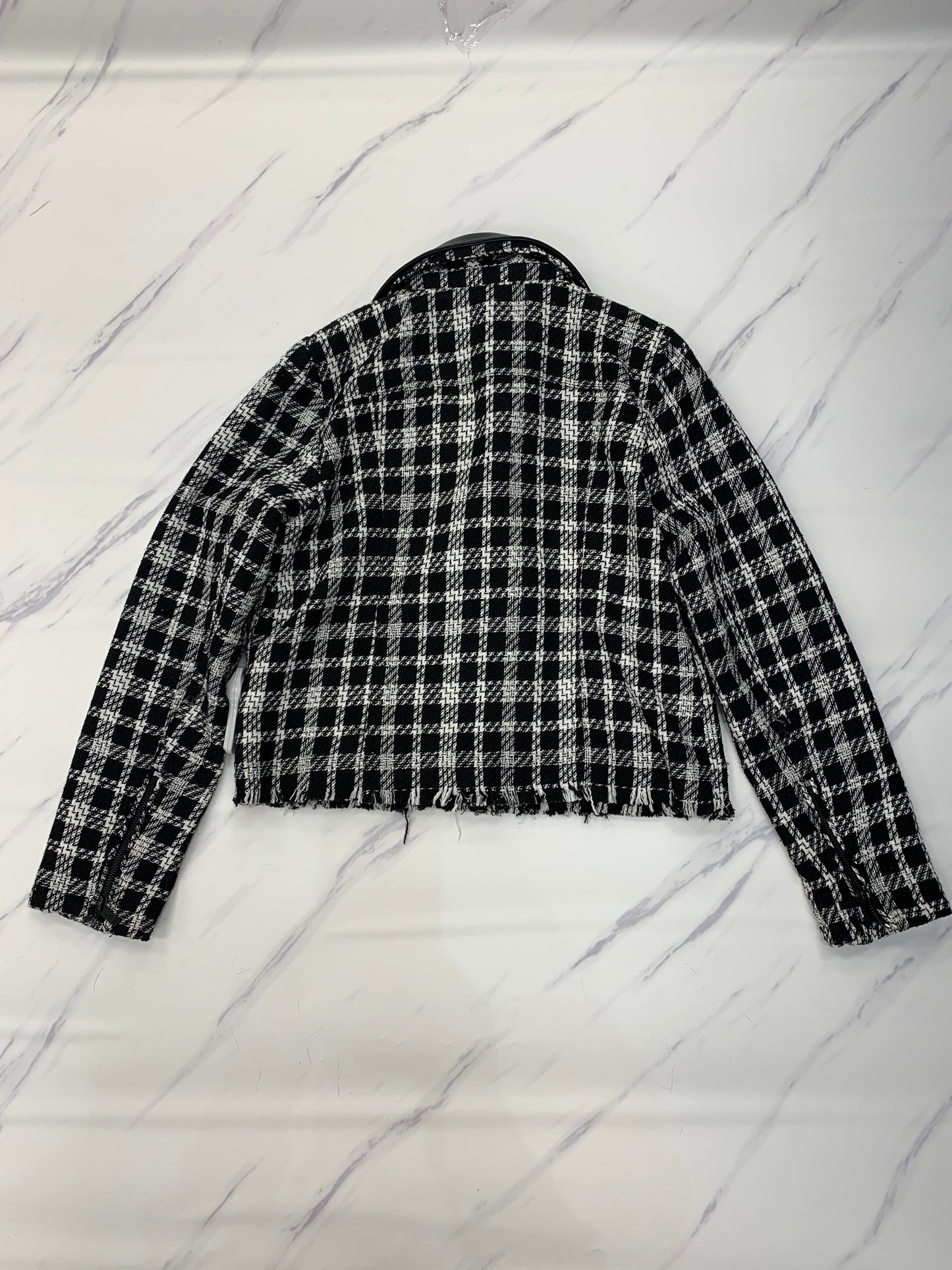 Jacket Designer By Karl Lagerfeld In Plaid Pattern, Size: M