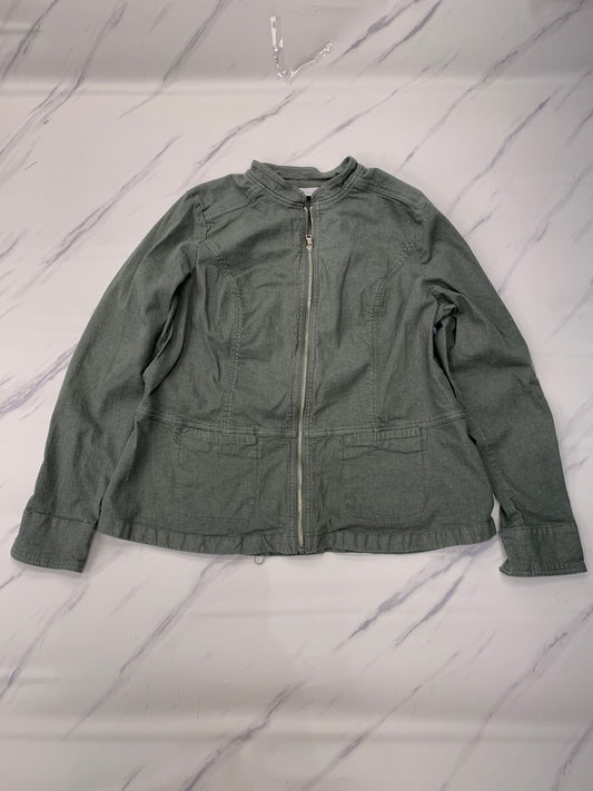 Jacket Denim By Denim And Company In Green, Size: Xl