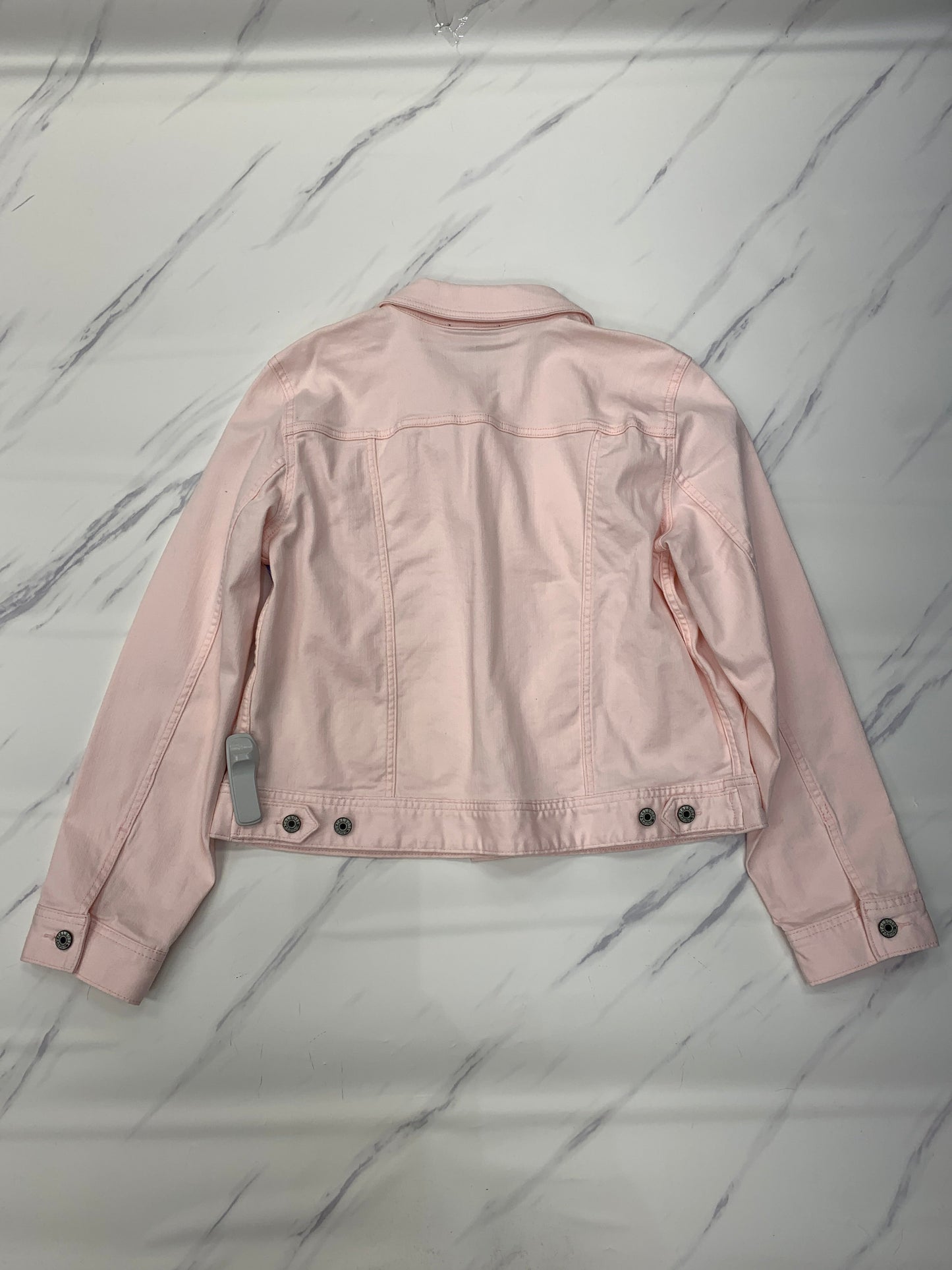 Jacket Denim By Talbots In Pink, Size: L