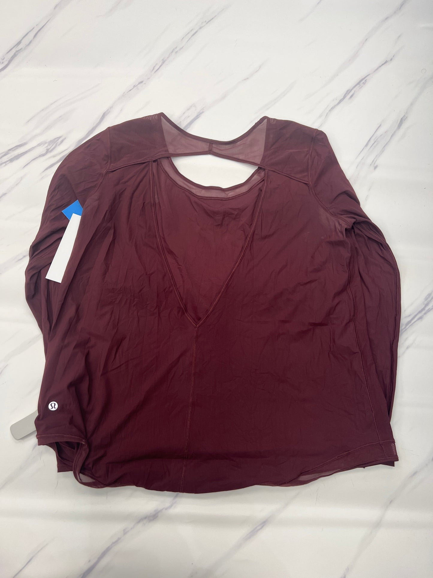 Athletic Top Long Sleeve Crewneck By Lululemon In Maroon, Size: 12