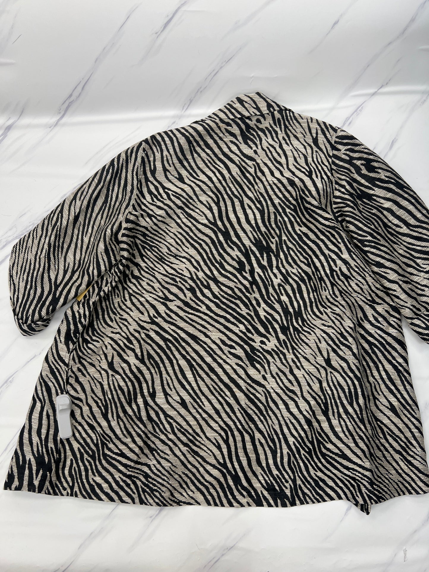 Blazer By Caroline Rose In Zebra Print, Size: Xl