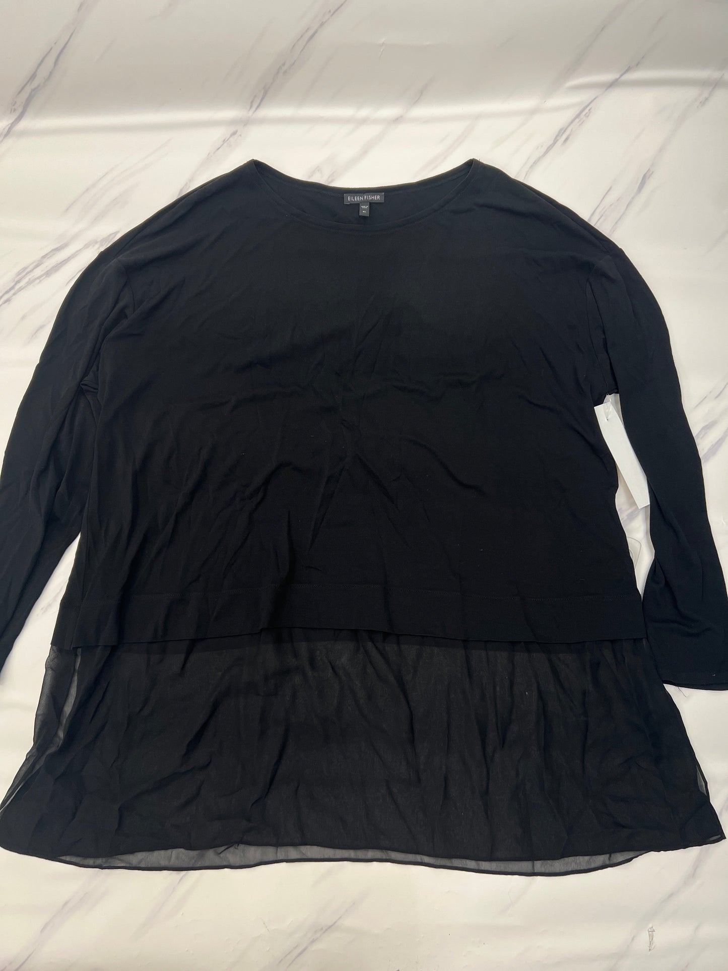 Top Long Sleeve By Eileen Fisher In Black, Size: Xl