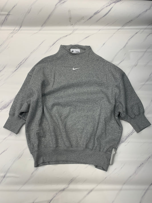 Athletic Sweatshirt Crewneck By Nike Apparel In Grey, Size: M