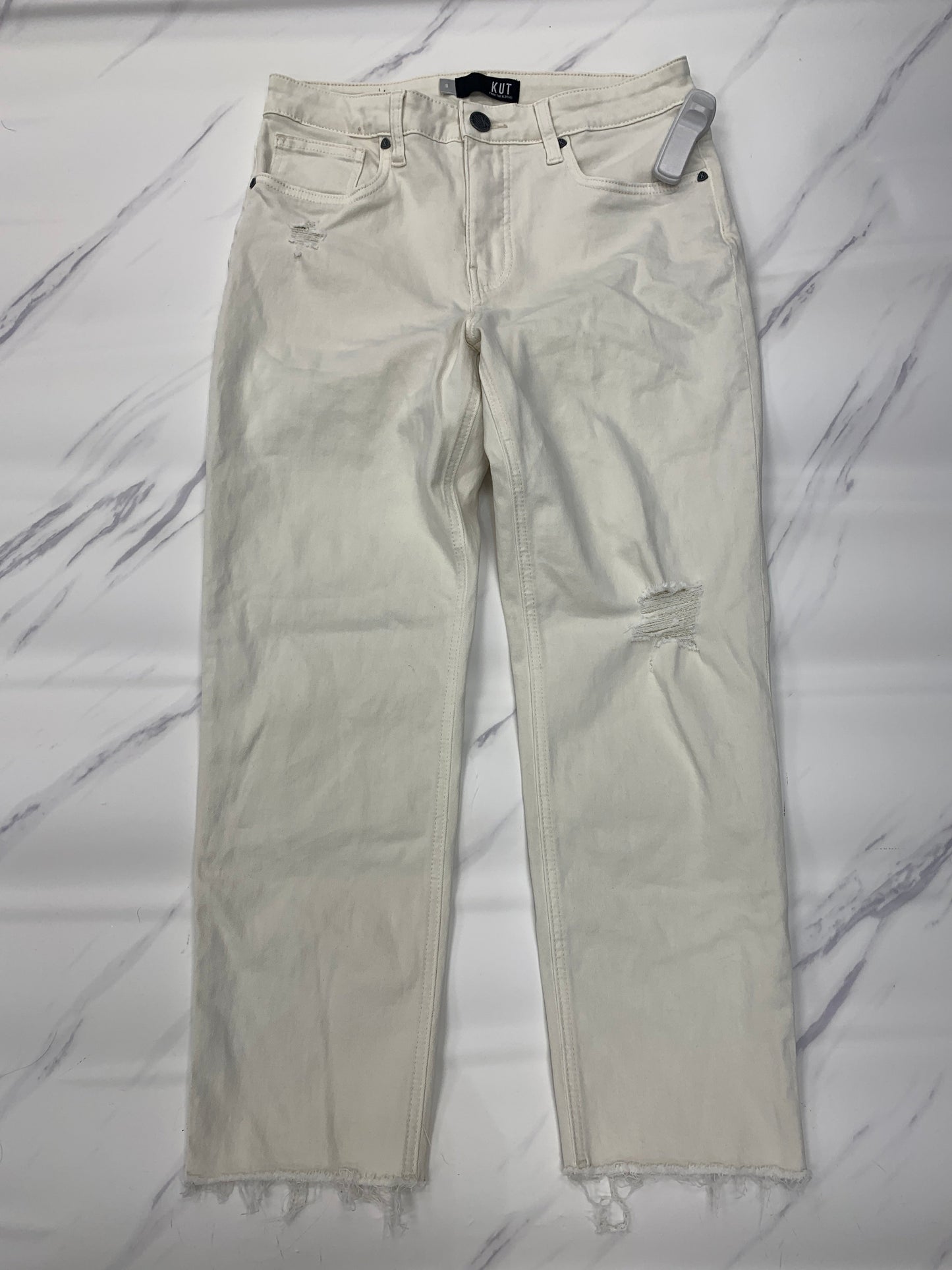 Jeans Boyfriend By Kut In Cream, Size: 6