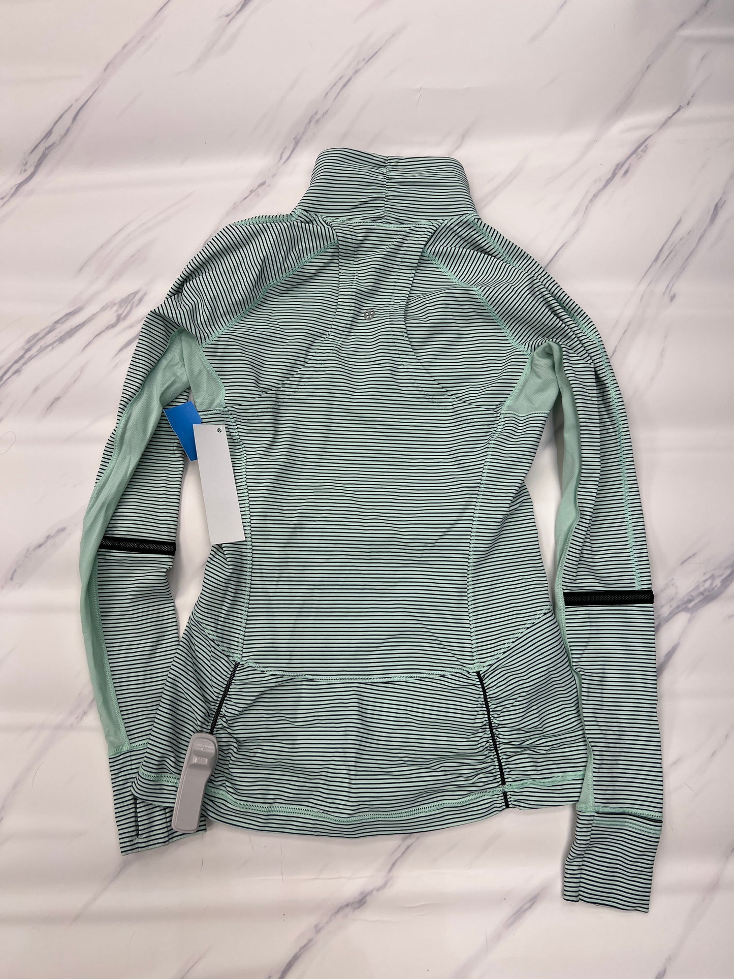 Athletic Top Long Sleeve Collar By Lululemon In Green, Size: 6