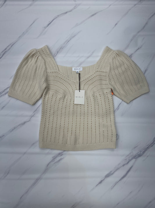 Sweater Short Sleeve By Mable In Cream, Size: M