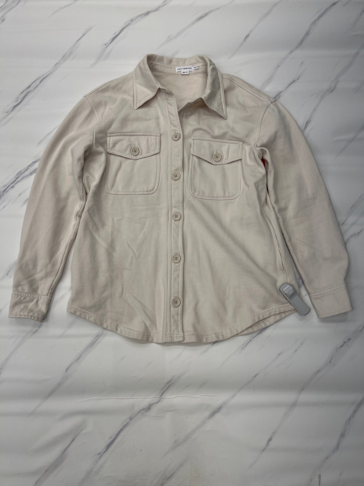 Jacket Shirt By Good American In Beige, Size: 0