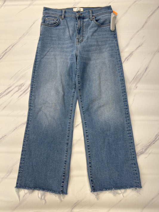 Jeans Wide Leg By 7 For All Mankind In Blue, Size: 6